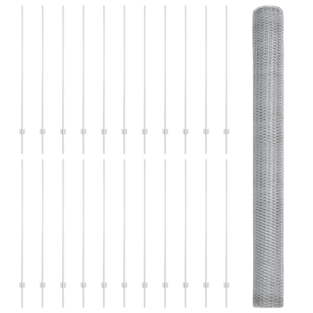 Pali di Recinzione  22 pz U-Channel 150 cm Acciaio Galvanizzato