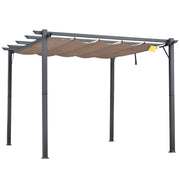 Pergola da Giardino con Tettuccio Retrattile ¨C zephmum ¨C 3x3 m Grigio Alluminio