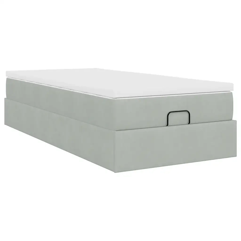 Struttura Letto Pouf con Materasso 100x200 cm Velluto 3311165