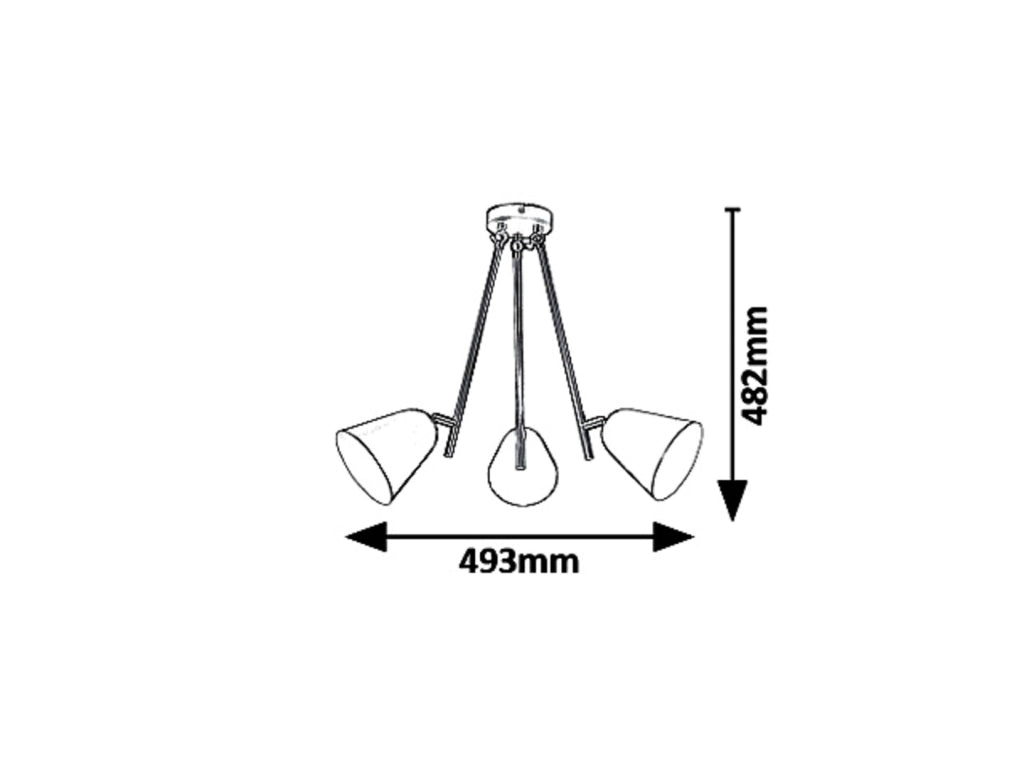 Lampadario industriale Alder 3xE14 nero metallo Rabalux