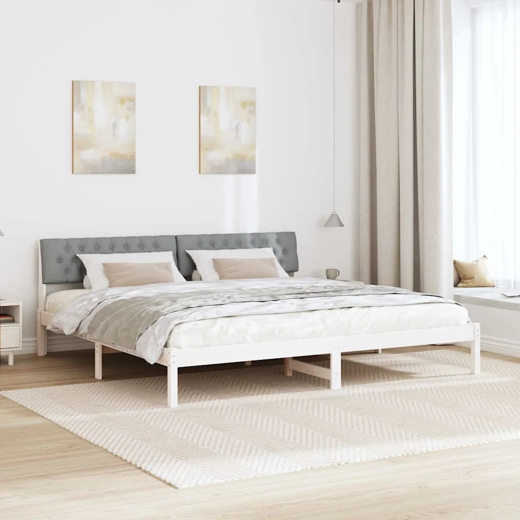 Struttura del Letto Bianco e grigio chiaro 200 x 200 cm