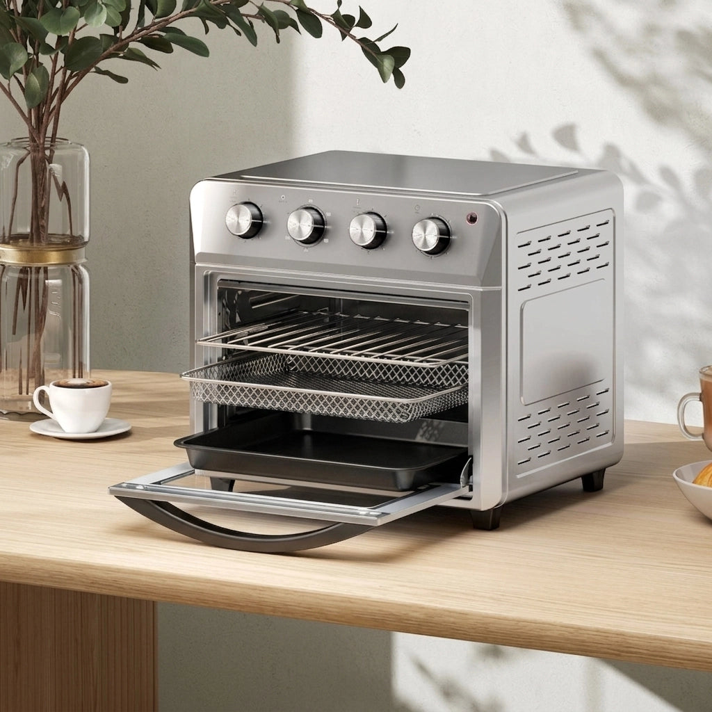 Mini Forno Friggitrice ad Aria 24 L 1600 W con 6 Modalità; Ventilazione 360° e Temperatura 90-230°C