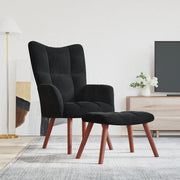 Poltrona Relax con Poggiapiedi Nero in Velluto 328068