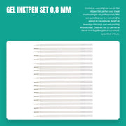 Set di penna a inchiostro gel solido - 20 pezzi - 0,8 mm - progettazione ergonomico - scrittura liscia - grande capacità di inchiostro - penna a sfera