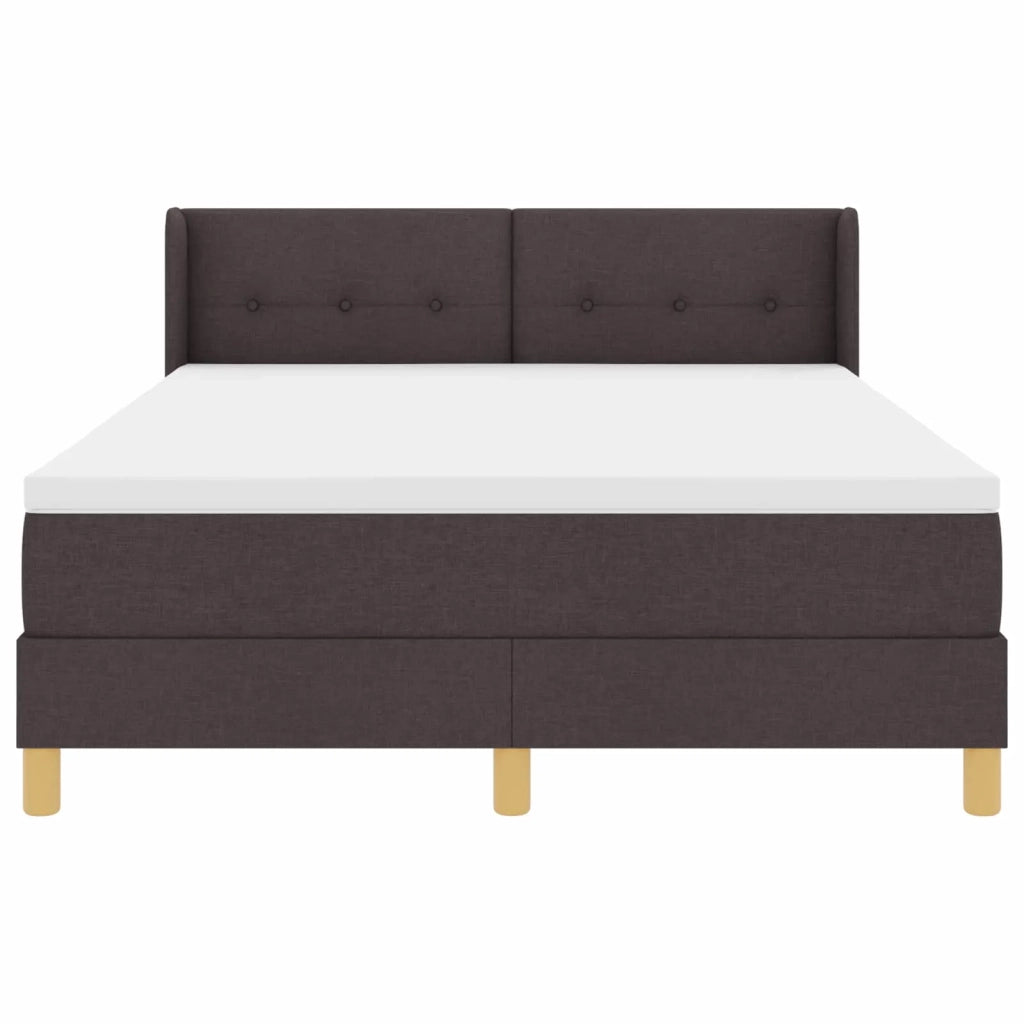 Letto a molle con materasso Marrone Scuro 200 x 160 cm Tessuto 3341303