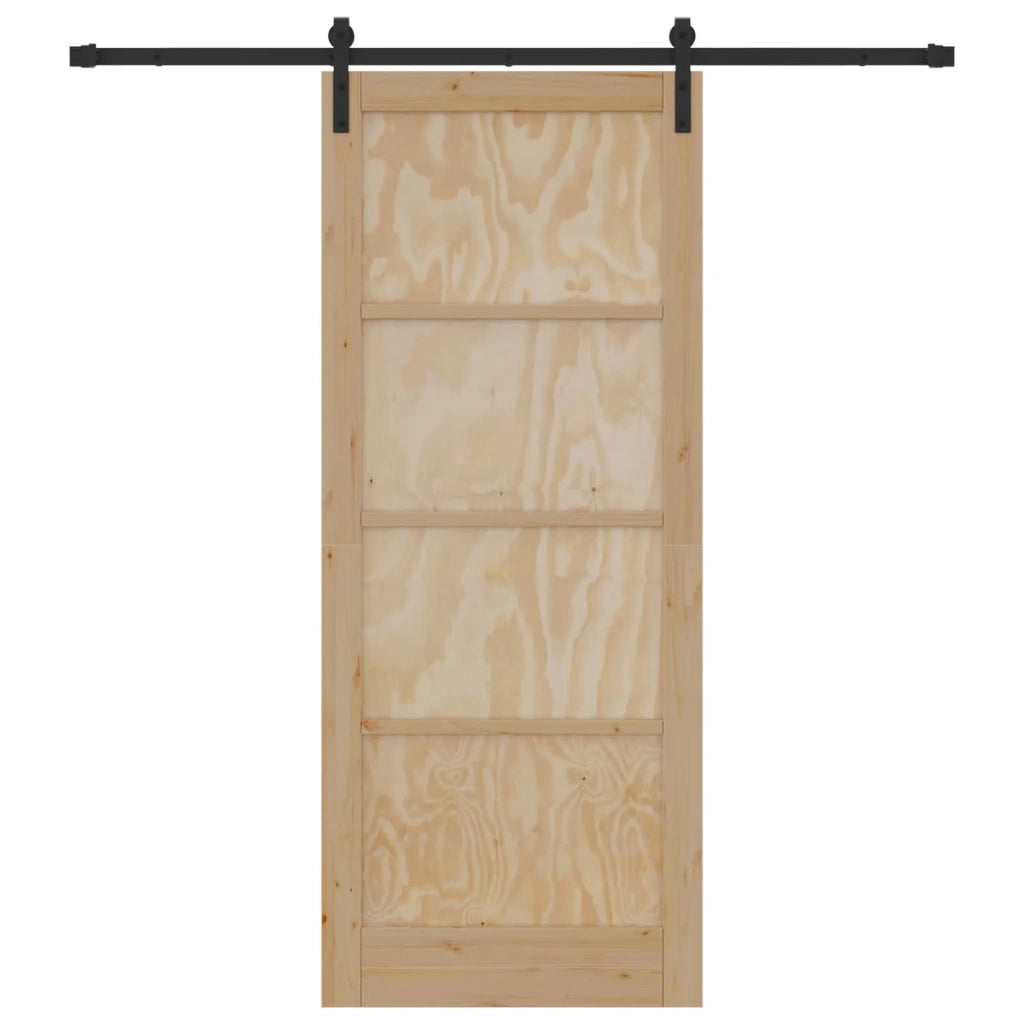 Porta scorrevole Naturale e Nero 86 x 211 cm