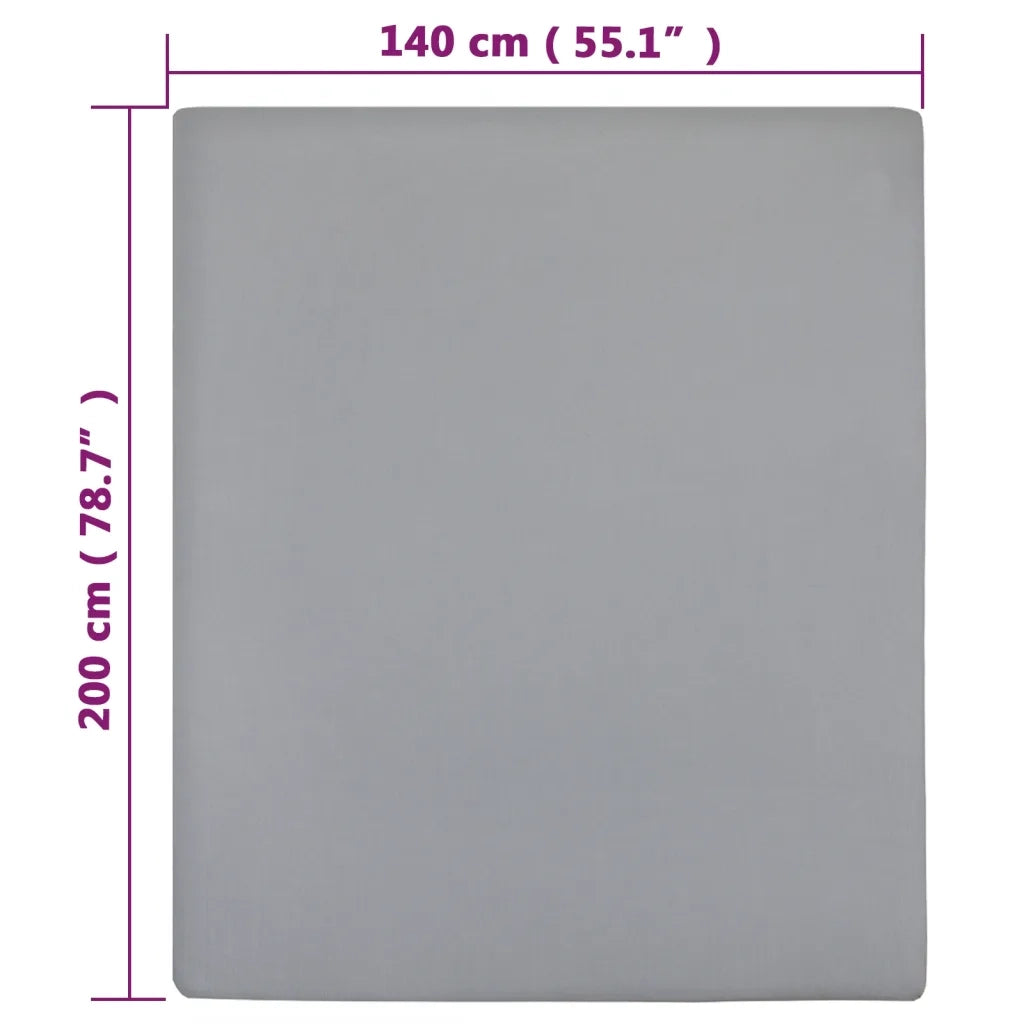 Lenzuolo con Angoli Jersey Grigio 140x200 cm Cotone CFW3097860