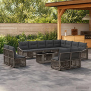 Set Divano da Giardino 13 pz Grigio e Grigio Scuro polyrattan 3437324