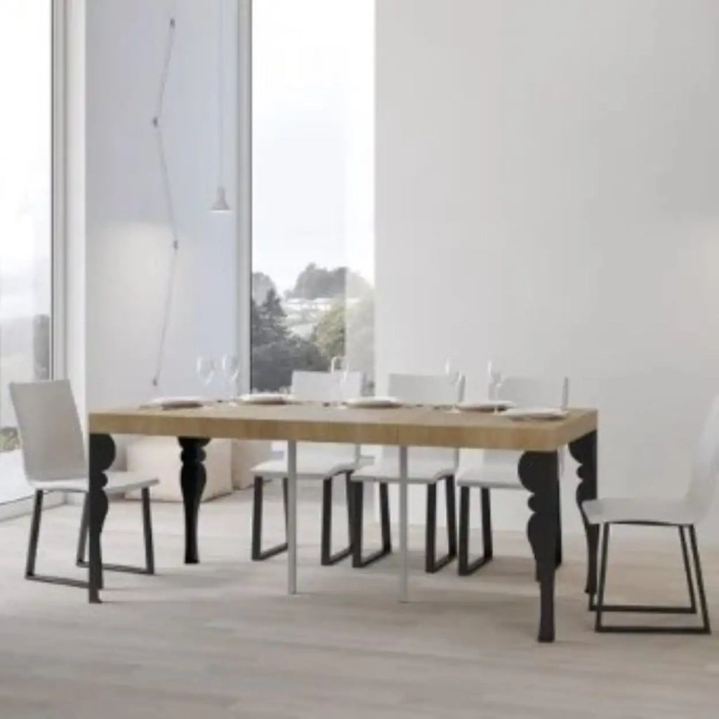Consolle allungabile 90x40/300 cm Paxon Premium quercia natura gambe antracite