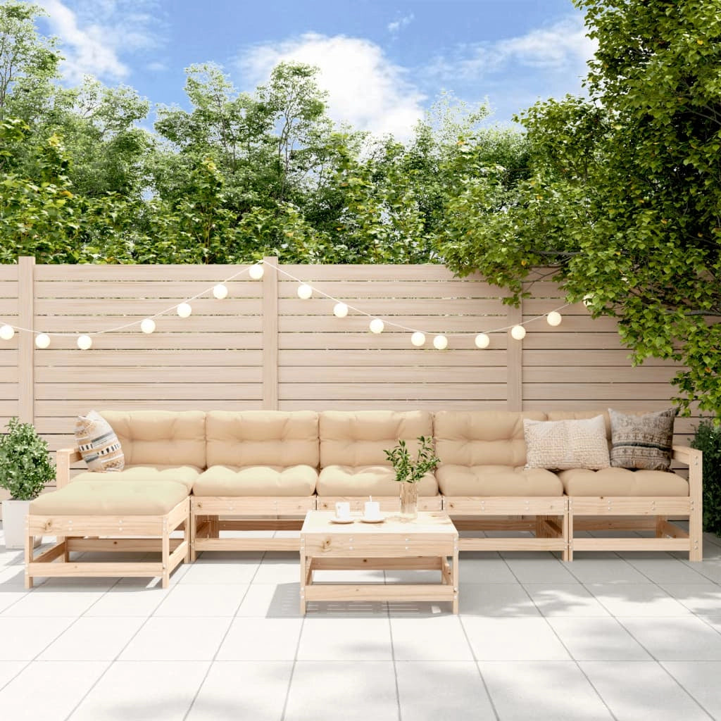 Set Salotto da Giardino 7 pz in Legno Massello di Pinocod mxl 111844