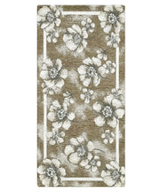 Tappeto moderno EMILY MARRONE FANGO disegno floreale motivo fiorellini, passatoia cucina multiuso lavabile in lavatrice e anti-scivolo cm.55x190