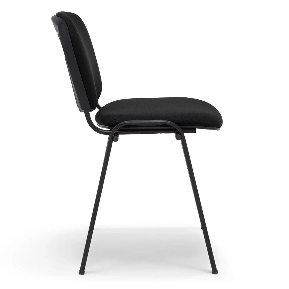 Sedia da Ufficio, Sala d’attesa e Studio Professionale MADE IN ITALY Kenya, struttura robusta in metallo seduta e schienale imbottito, colore Nero