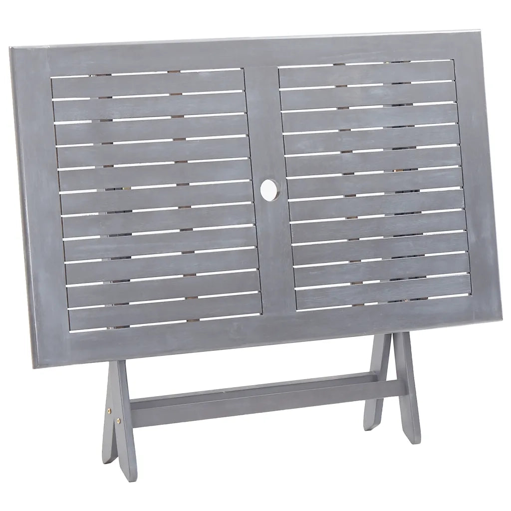Set da Pranzo per Giardino 5 pz Legno Massello di Acacia Grigio 278921