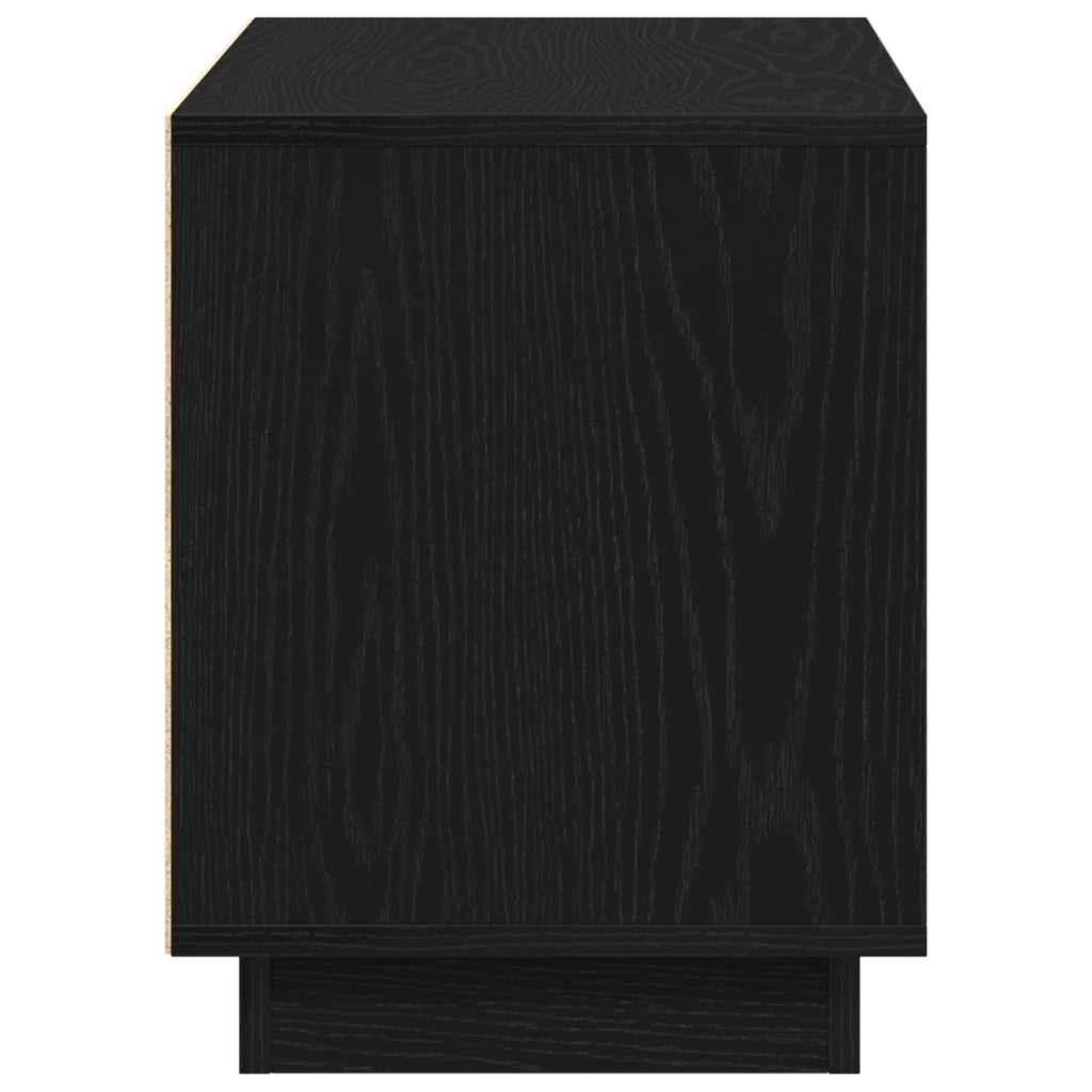 Mobile TV  Nero Rovere 80x35x45 cm Legno Ingegnerizzato