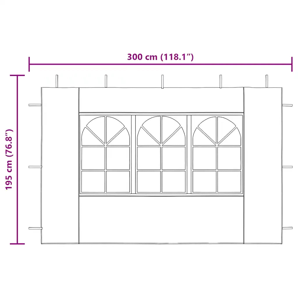 Parete per Tendostruttura in PE  2pz con Finestra Bianco 45113