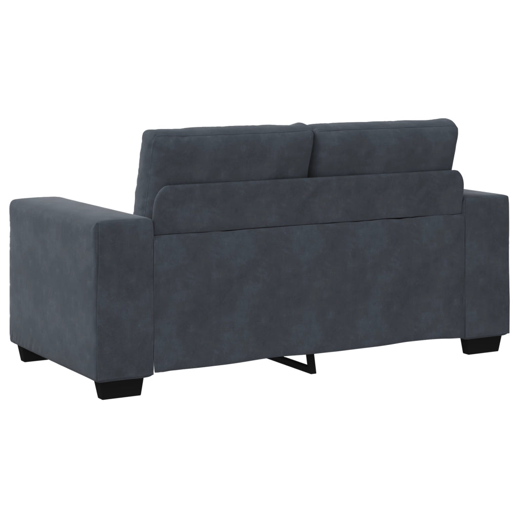 Set Divano a 3 Pz con Cuscini in Velluto Grigio Scuro