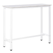 Tavolo alto da bar ¨C Xylo ¨C 120x40x100 cm acciaio effetto marmo bianco