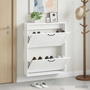Mobiletto per Scarpe da Muro UTRECHT 71 x 17 x 86 cm Bianco 897735