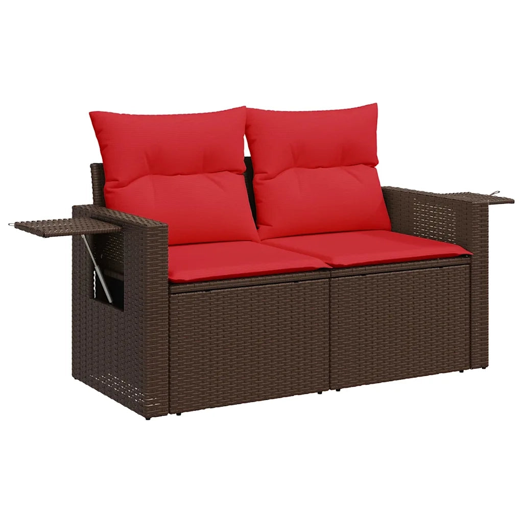 Set Divani da Giardino 7 pz con Cuscini Marrone in Polyrattan 3274984