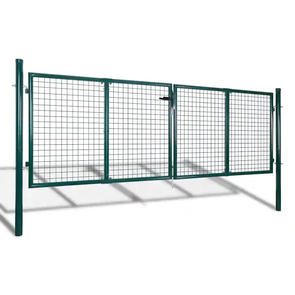 Cancello per Recinzione in Acciaio 300x125 cm Verde CFW6854297