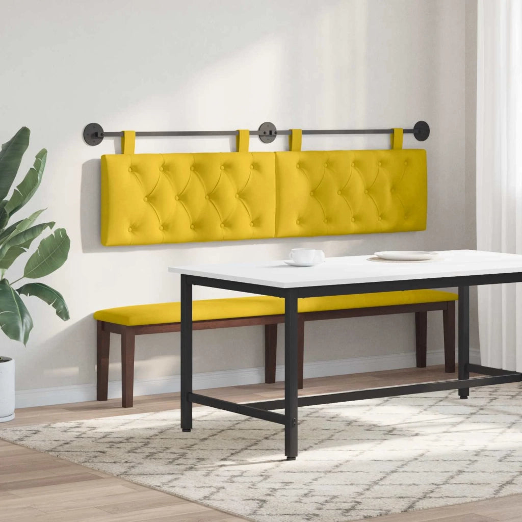Testiera | Testata sospesa Con luce LED Giallo Velluto