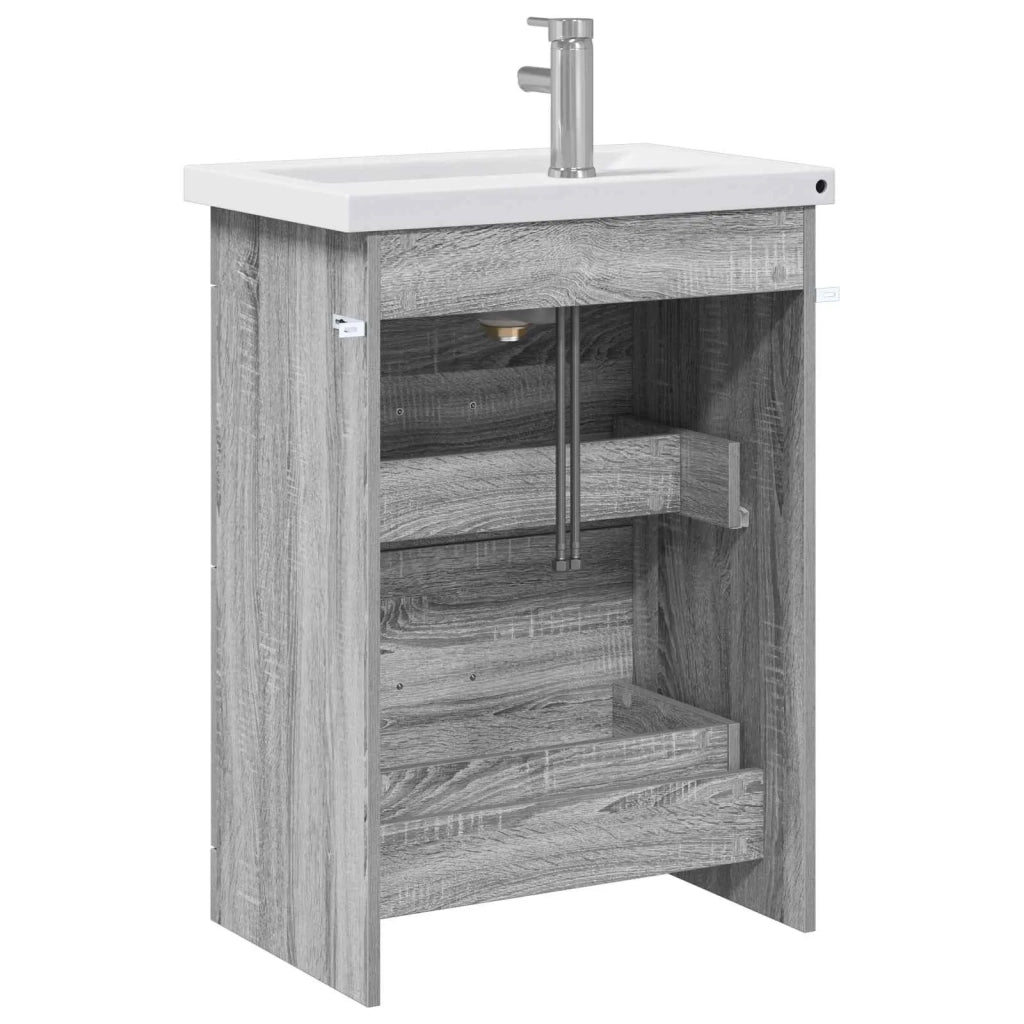 Set di mobili per il bagno Sonoma grigio 61 x 40 x 84,5 cm 3404371
