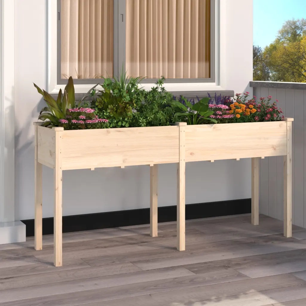 Fioriera | Cassetta per fiori | Vaso con Fodera 161x45x76 cm Legno Massello di Abete