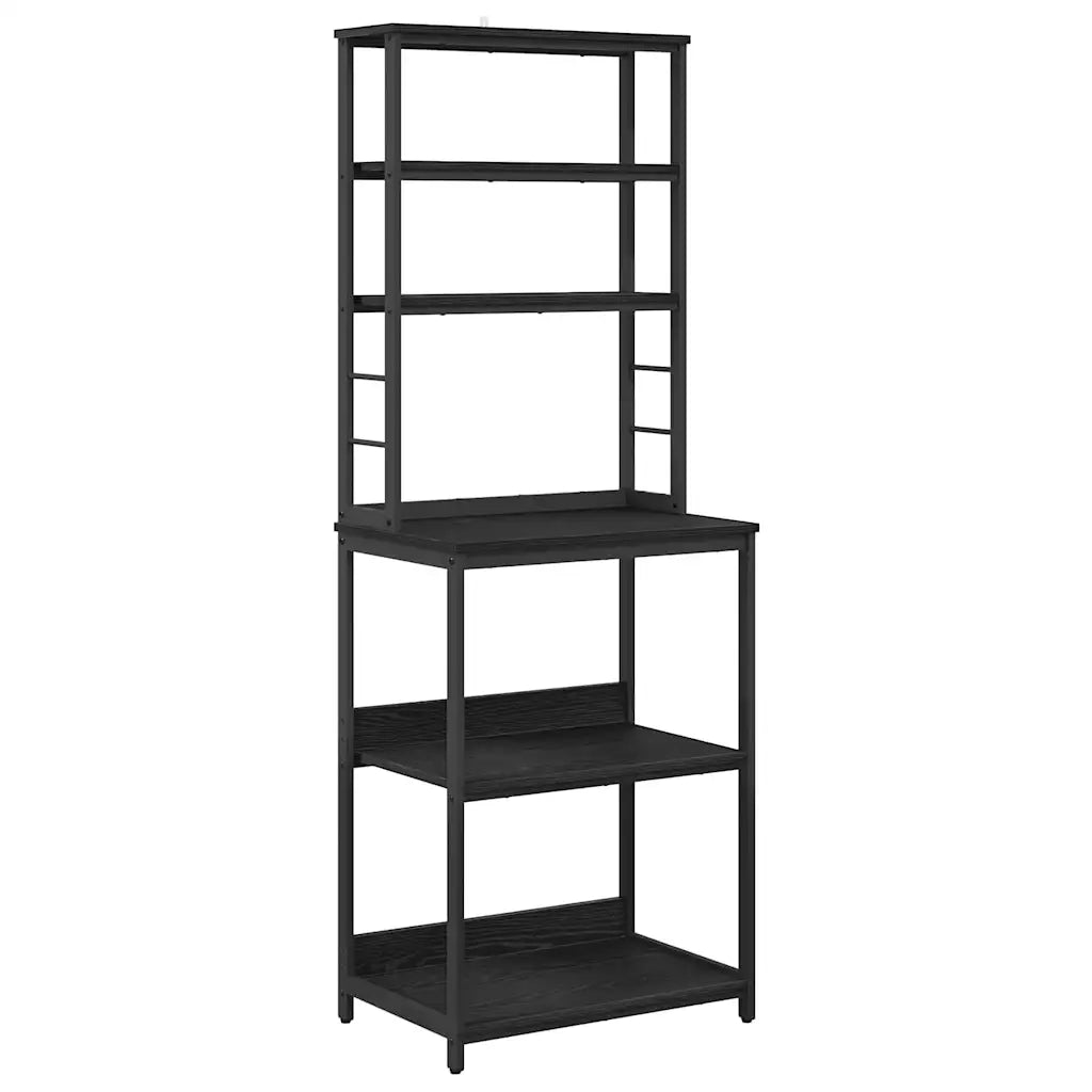 Mensola da cucina-Scaffale per Cucina Rovere Nero 60 x 40 x 168 cm