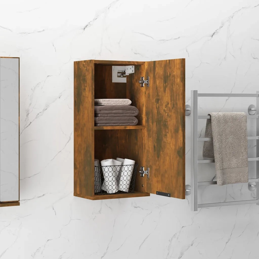 Mobile da Bagno a Parete Rovere Fumo 32x20x67 cm 817060