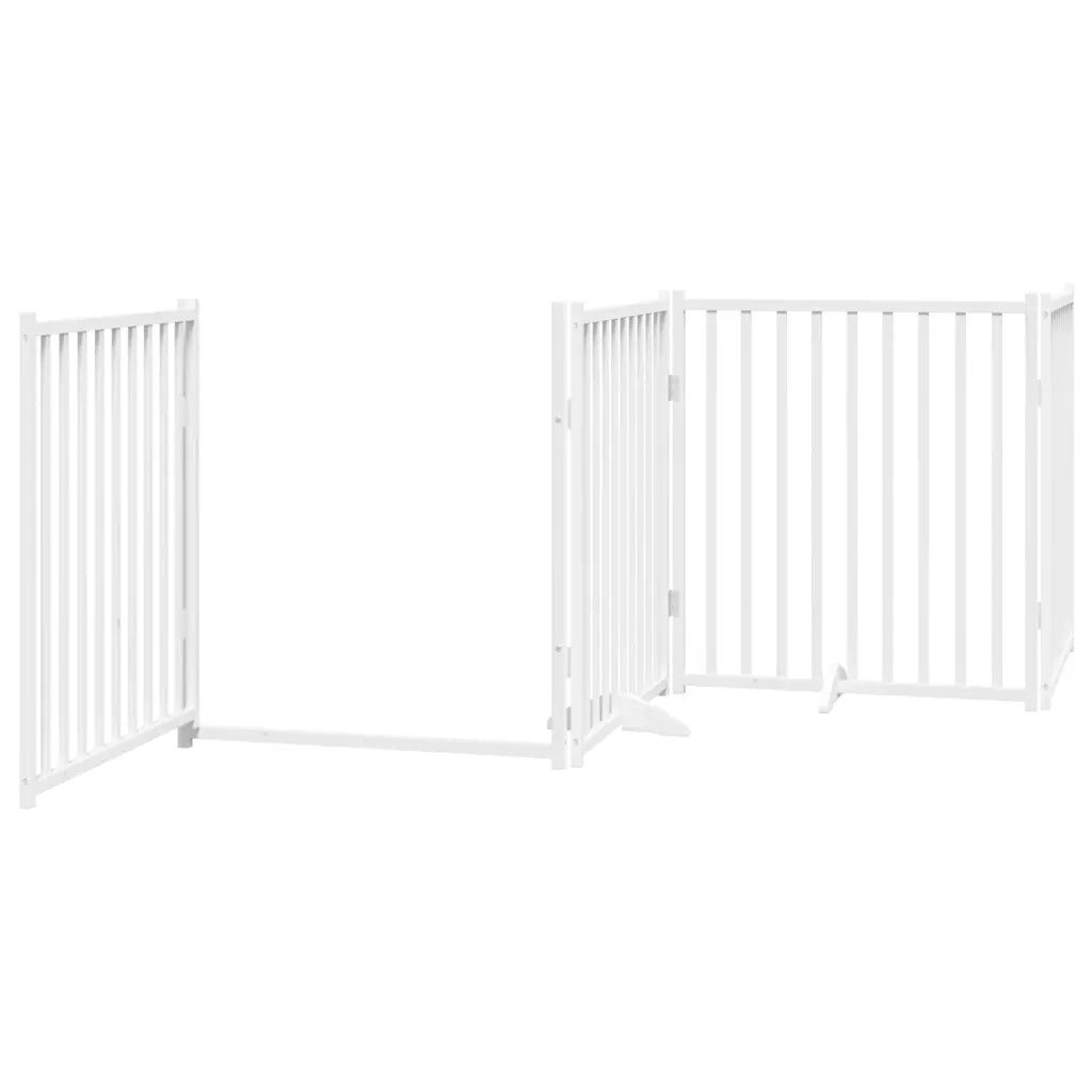 vidaXL Cancello Cani Porta Pieghevole Bianco 6 Pannelli 480 cm Pioppo