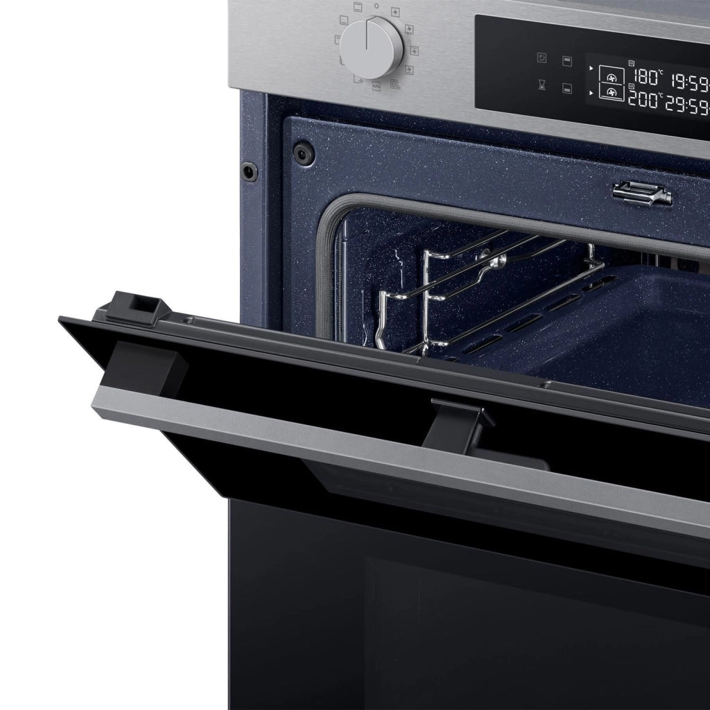 Samsung NV7B45403BS Dual Cook Flex Serie 4 Forno da incasso Elettrico 76 L Classe A+ Dual Cook Vapore Air Sous Vide Wi-Fi 40 programmi (60x60x57 cm) colore Inox