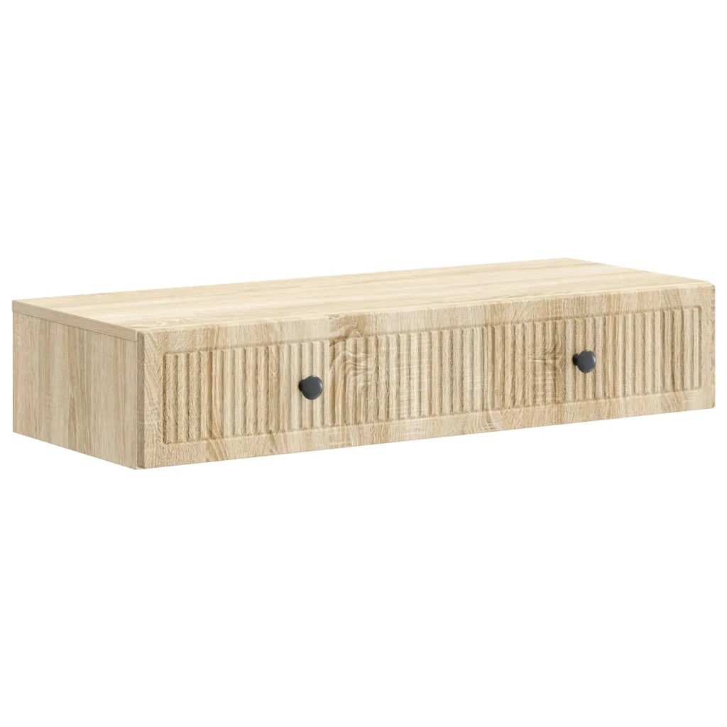 Tavolino da Parete Laterale Rovere Sonoma 87,5 x 34,5 x 17 cm