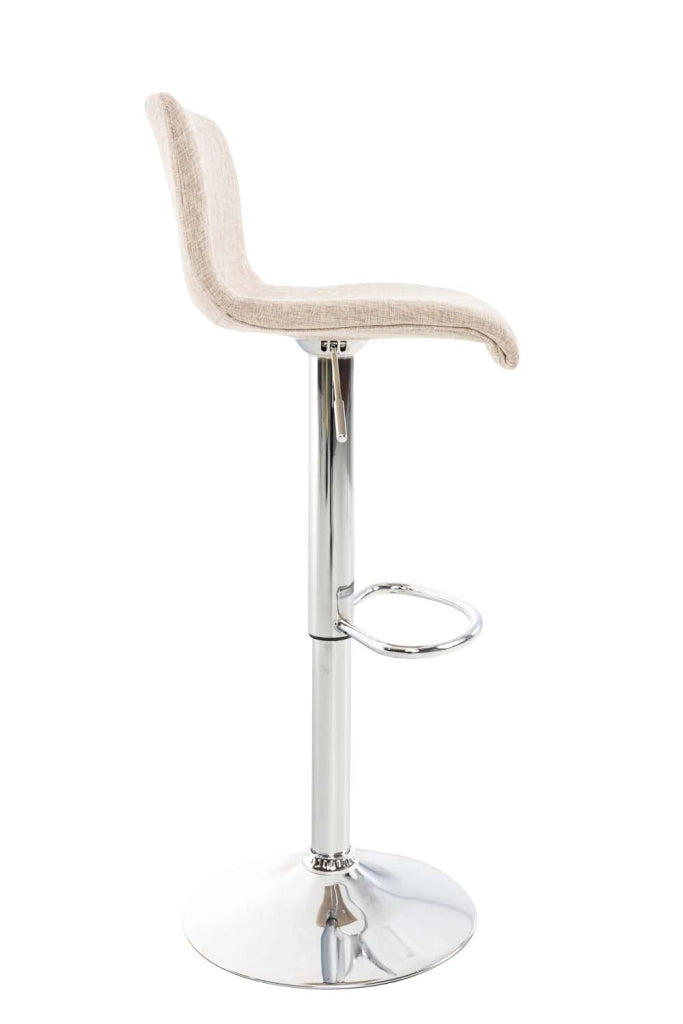 Set 2 sgabelli HOVER in tessuto crema,cromo