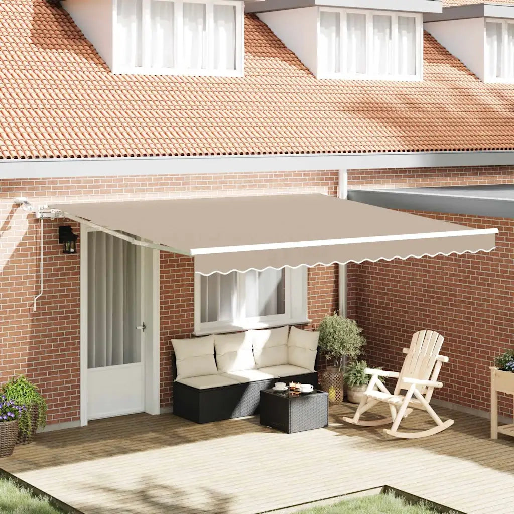 Tenda Retrattile Beige 400 × 300 cm Poliestere e Metallo 3330610