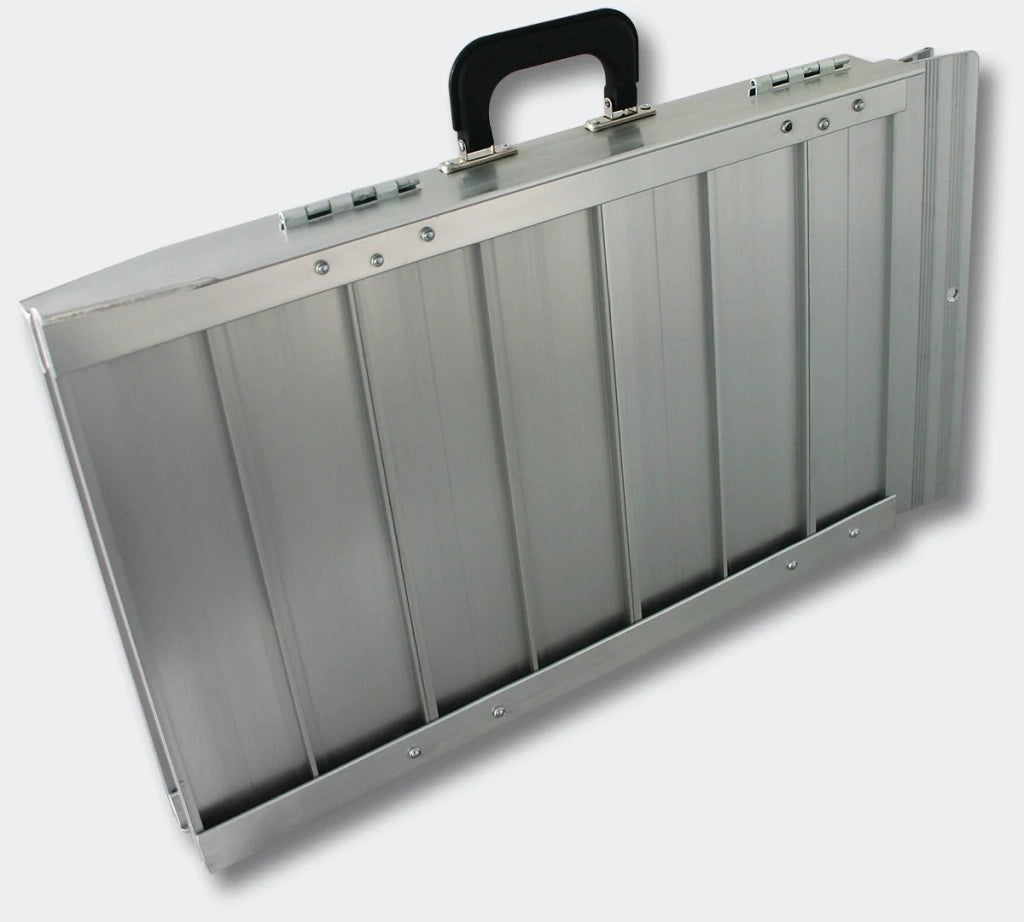 Rampa pieghevole in alluminio per sedia a rotelle stile valigia 120 cm massimo 270 kg 3416020