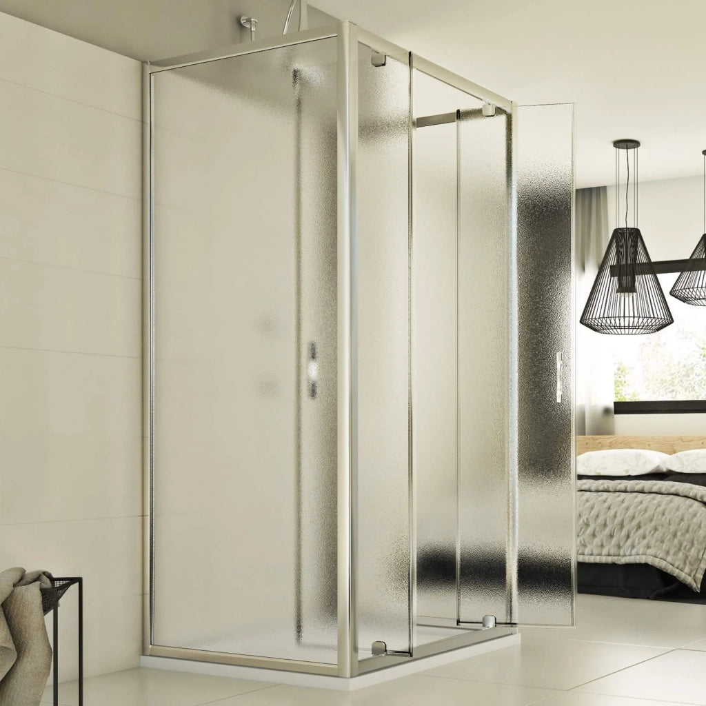 Box Doccia 3 lati 80x130x80 CM H198 stampato C mod. Cristal Trio 2 Ante
