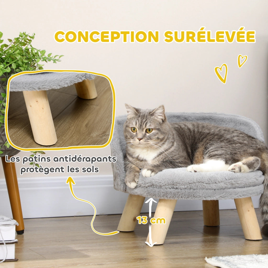 Cuccia per cani letto imbottito con cuscino ¨C zephmum ¨C grigio 40.5x33 cm