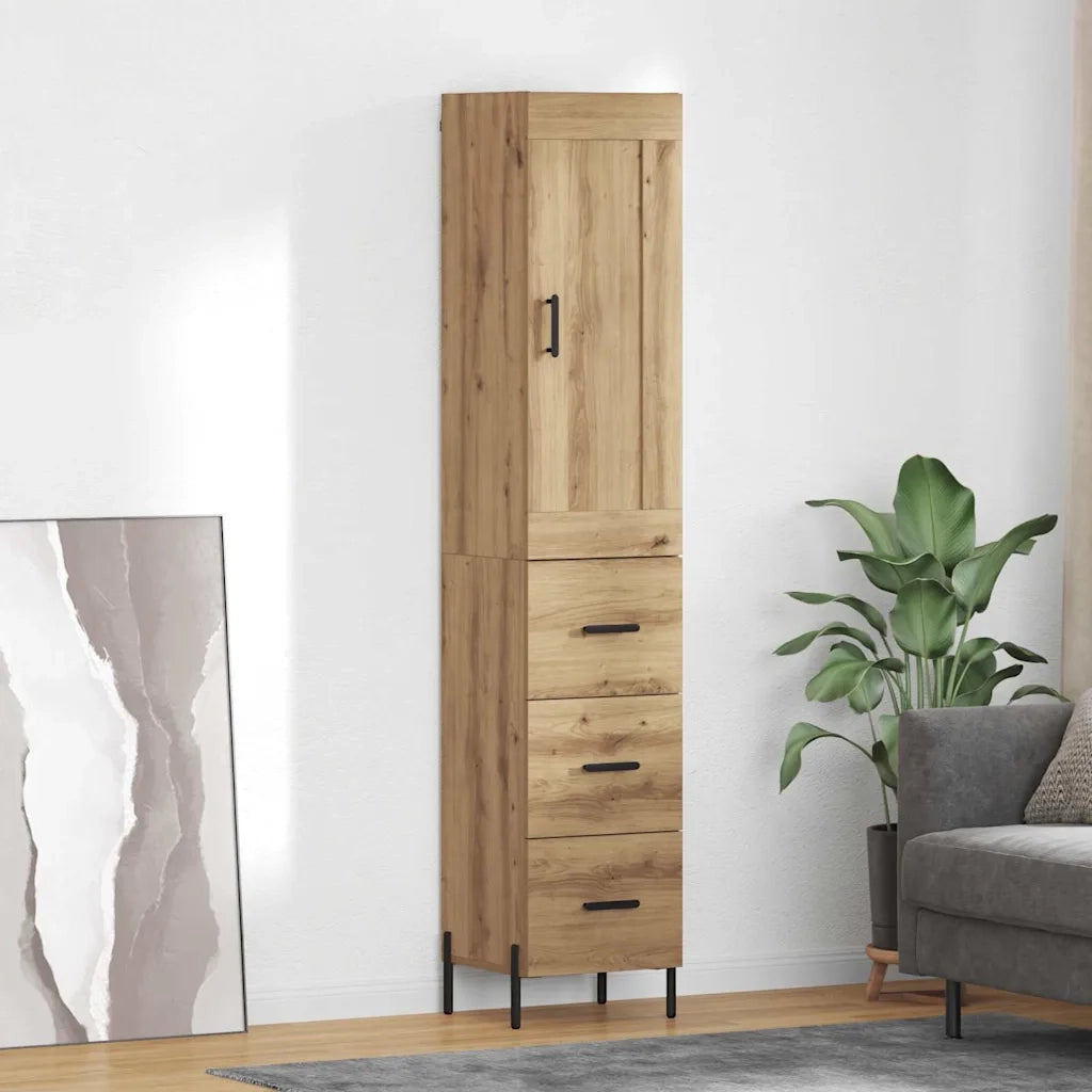 Credenza con Cassetto-Buffet-Armadio da cucina Rovere artigianale 34,5 x 34 x 180 cm 704499