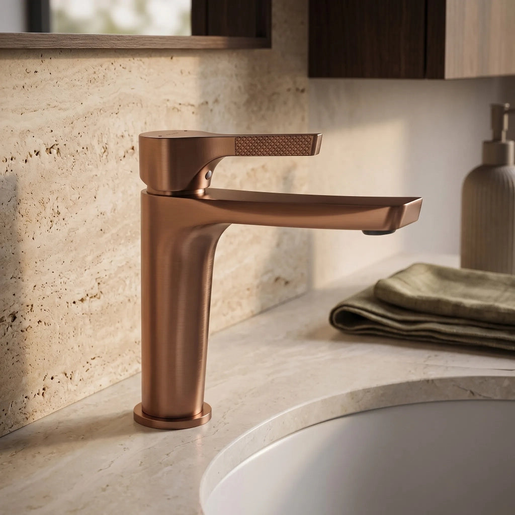 Rubinetto Da Lavabo Premium Rea Maxim Brush Copper Low