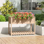 Fioriera con Mensola-Vaso con Ripiano-Contenitore per Piante 111,5x54x81 cm in Legno Massello di Pino