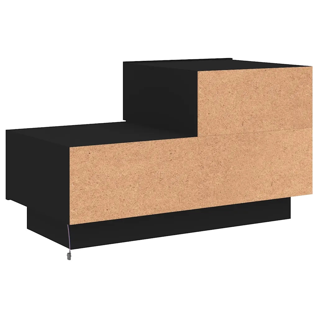 Comodino con Luci LED Nero 70x36x40,5 cm