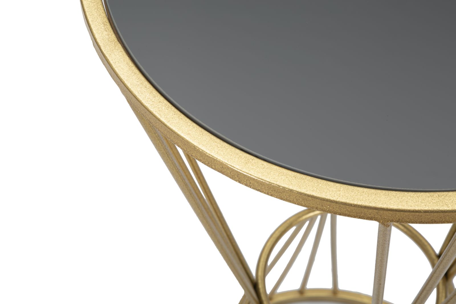 Tavolino Super 40x80x40 cm in Ferro e MDF Oro