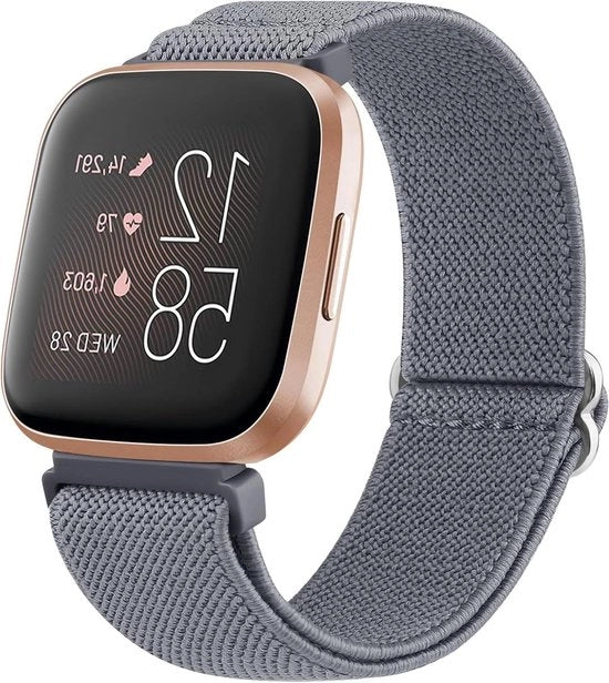 Cinturino per Bracciale per Donna e Uomo - Adattabile in Nylon - Riserva per Fitbit Versa 2/Versa/Versa Lite - Codice del Prodotto: 123456, Materiale: Nylon, Lunghezza: 190 mm, Altezza: 20 mm, Peso: 20 g, Colore: Nero, Grigio, Bianco