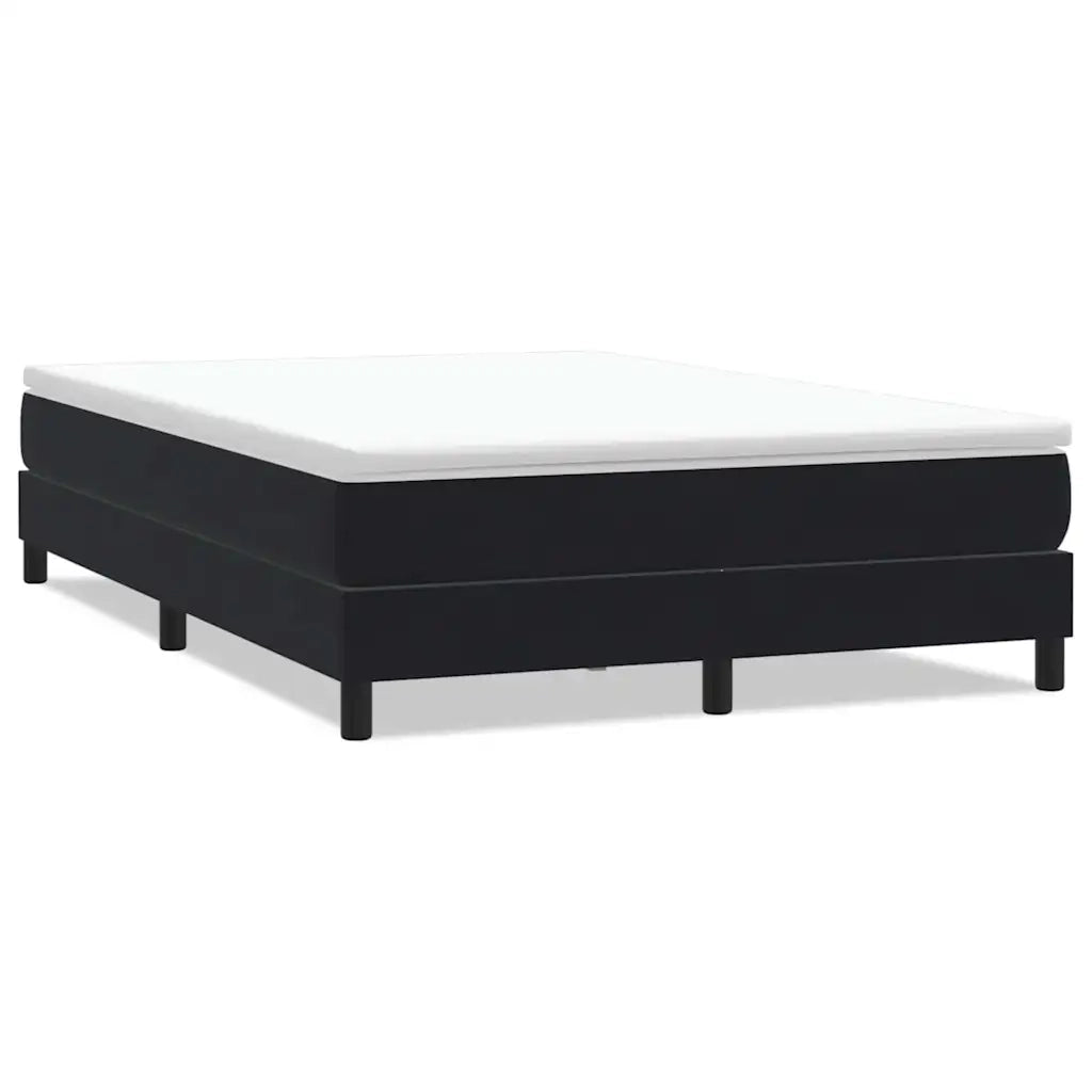 Letto a Molle senza Materasso Nero 160x220 cm in Velluto