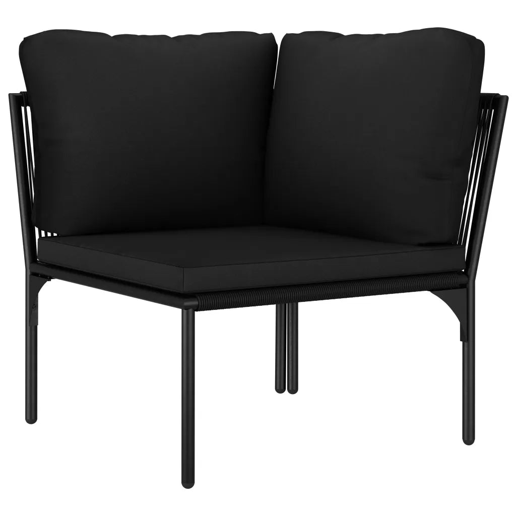 Set Divani da Giardino 6 pz con Cuscini Neri in PVC 48588