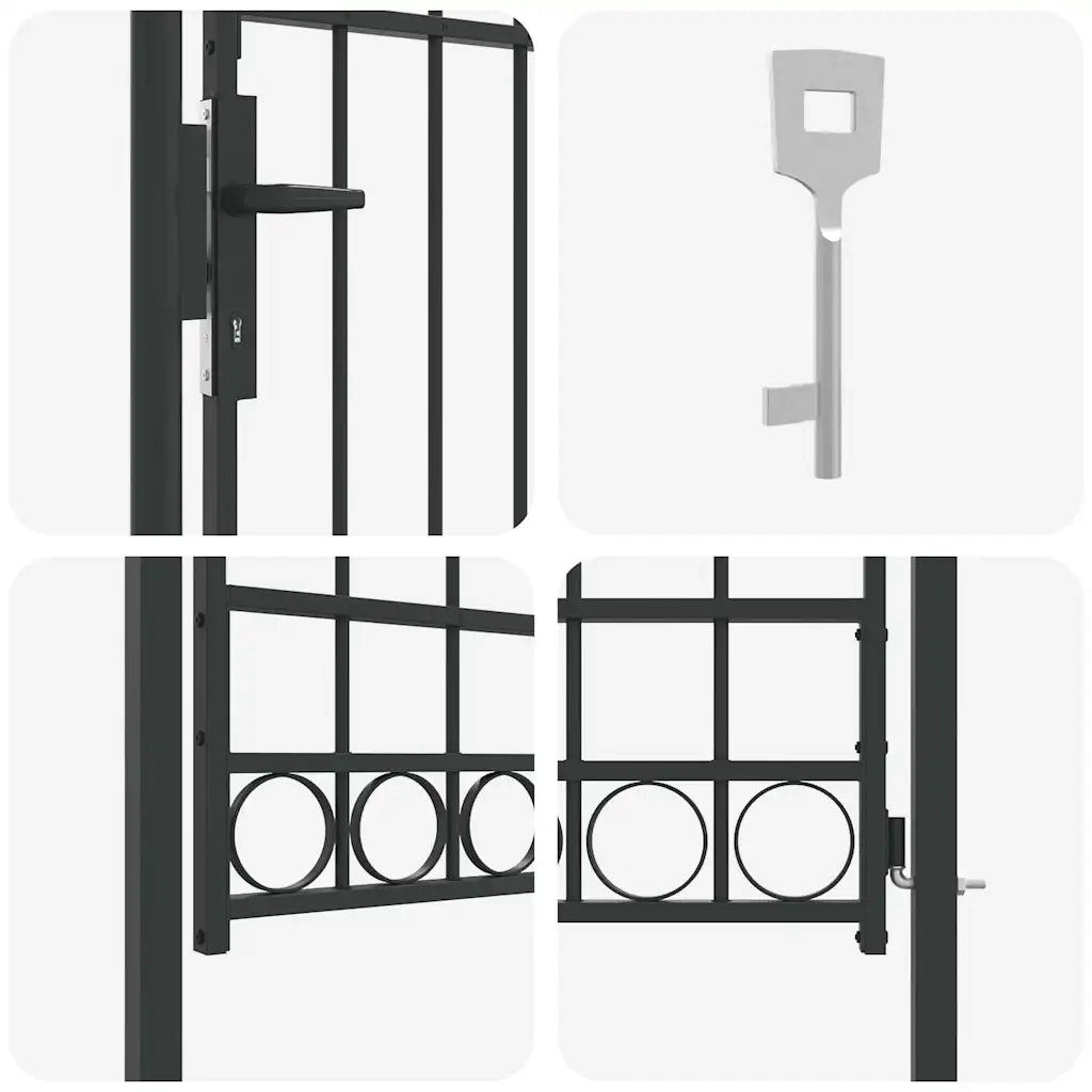 vidaXL Cancello per recinzione Grigio 100 x 175 cm
