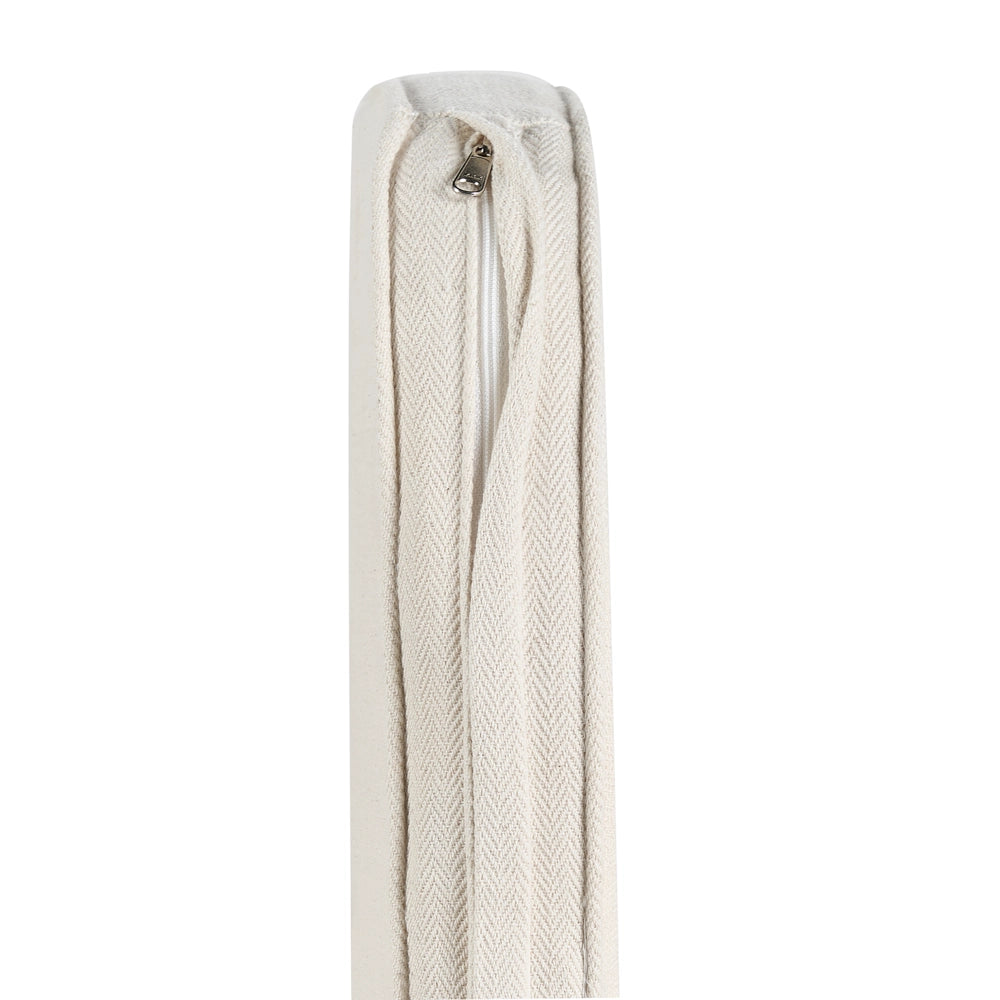 Poltrona da giardino in rattan naturale con cuscino di seduta in cotone bianco sporco per interni ed esterni