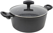 CASSERUOLA CON 2 MANICI + COPERCHIO IN VETRO MAORI D 20 CM COLORE GRIGIO ANTRACITE