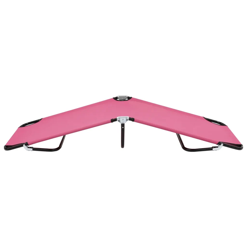 Lettino Prendisole Pieghevole in Acciaio Rosa 310349