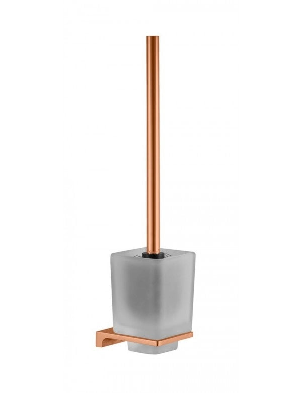 Scopino da parete NIL in ottone oro rosa spazzolato e vetro H.36,5 cm